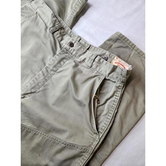 Bob Allen Sportswear Vintage 1940s Tan Chain Zipper Pocket Field Pants Men 34x29 - Picture 1 of 15